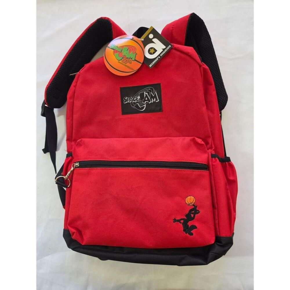 #0373 NWT Space Jam 30th Anniversary Red Backpack Tune Squad Bugs Bunny